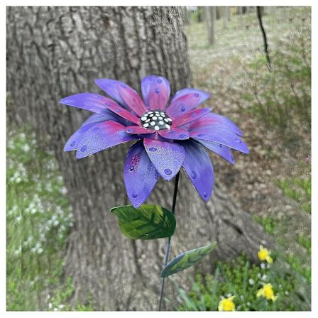 Metall Daglilje Blomster Hagepinner Jern Håndverk Håndsmidd Metall Hagekunst Morsdag-wtake