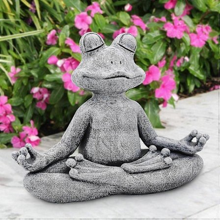 Meditaatio Sammakko Patsas Puutarhakoriste Ulkona Buddha Zen Jooga Sammakko Puutarhapatsas - Sisätiloihin Kotipuutarha Veistos Perhelahja, 32,5 cm