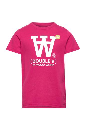 Ola Aa Kids T-Shirt T-shirts Short-sleeved Vaaleanpunainen Wood Wood