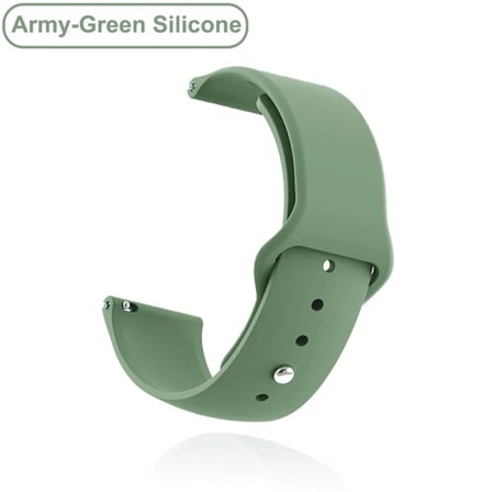 Nya 18mm 20mm 22mm Armband för Garmin Venu 2S Armband Vivoactive 3 4S 4 Forerunner 245 645 Galaxy Watch 4 Classic 42 46mm Armégrön Silikon 22mm