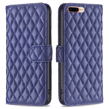Matt iPhone 7 Plus fodral med rombmönster - Blå