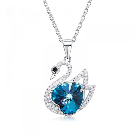 Romantisk Alla hjärtans dag Nyårsgåva Halsband med ädelstenar, Kristallhänge Halsband Smycken för kvinnor Månadssten Halsband för kvinnor, Svan