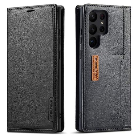 Lc.imeeke Lc-001-serien för Samsung Galaxy S23 Ultra Color Splicing Pu-läderkorthållare Phone case Stativ Magnetisk Absorption Folio Cover