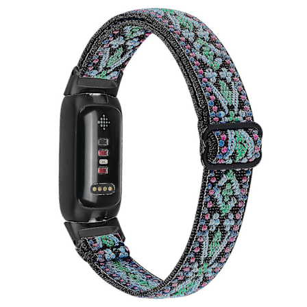 DB Armband för Fitbit Inspire 3 Nylon Elastisk Flätad Solo Loop Sportklockarmband med Svart Kontakt - 4#