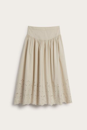 Newbie | Skjørt med brodering Newbie Woman | Beige