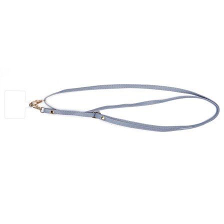 Universal crossbody-nackrem i läder med transparent dyna - Grå