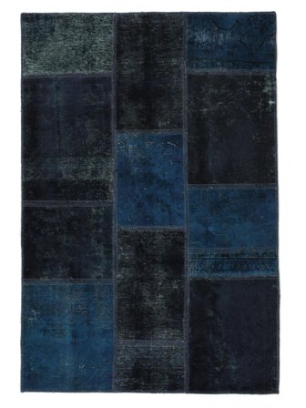 Patchwork Rug Modern Black (Wool, Persia)