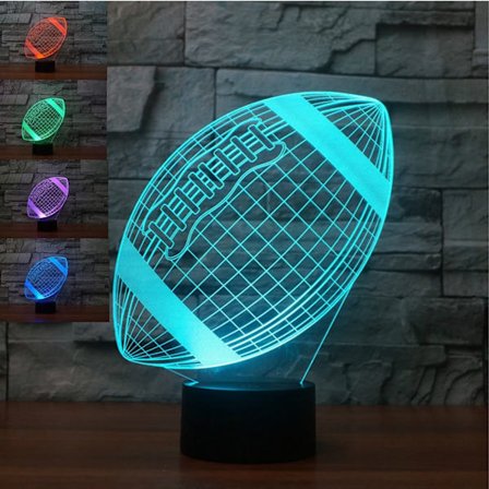 3D Amerikansk fotboll Rugby Nattljus Bordsskiva Optisk Il