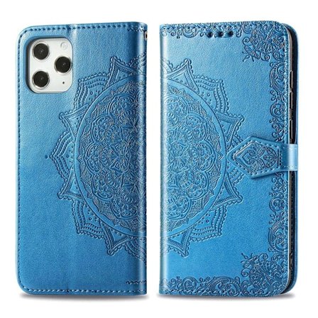 Mandala iPhone 12 Pro Max læderetui - Blå
