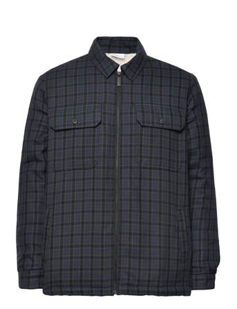 Teddy Lining Checked Overshirt - Oc Patterned Knowledge Cotton Apparel