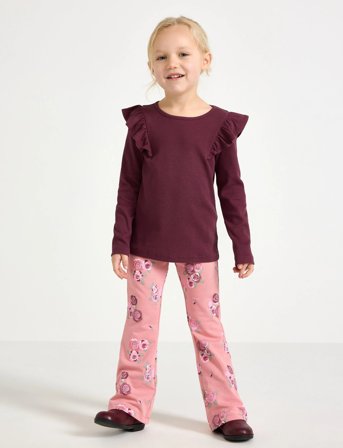 Lindex Leggings Flare Br Aop - Pink - 128