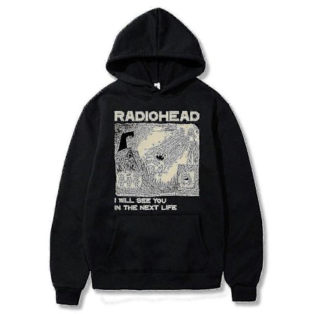 Englantilainen rock-yhtye Radiohead -printtihuppari miehille, ylisuuri huppari, hip hop -musiikkialbumi, syksyn ja talven fleecehupparit