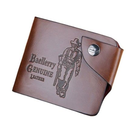 Herre Cowboy Luksus Kvalitet Lær Lommebok Kredittkort Glidelås Holder Veske Brun