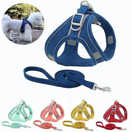 Lille Mellem Stor Hund Advarsel Reflekterende Sele Pude Vest Og Front Nylon Line Justerbar Brystrem Sikkerhed-navy/s