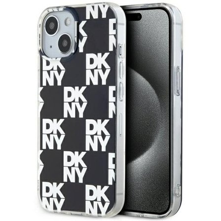 DKNY IML rutete monomønstret etui for $ 0000010n 15 Plus / 14 Plus - svart