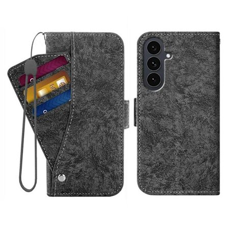 Samsung Galaxy S26 Plånboksfodral Vattentålig Målning Konstläder - Svart