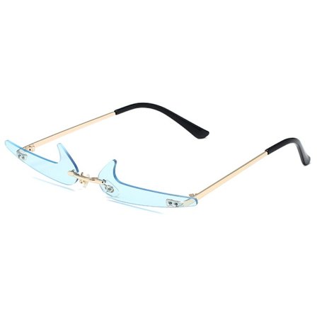 Båglösa solglasögon för kvinnor Trendiga Vintage Kreativa solglasögon Roliga formade Disco glasögon