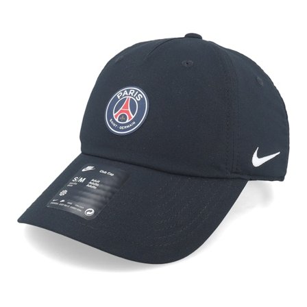 Nike - Football Black unconstructed Czapka Z Daszkiem - Paris Saint-Germain Dri-fit Club Black Dad Cap @ Hatstore