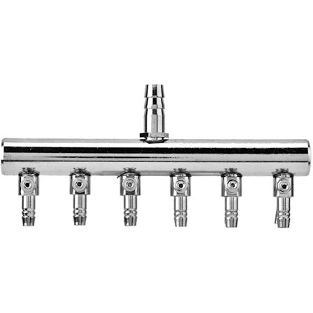 Luftfördelare i rostfritt stål för akvarium, luftkontrollventil för akvarium, syrefördelare för akvarium, tillbehör för akvariepump (6-vägs){BT}
