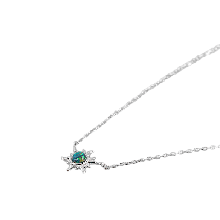 Opal Halsband Hänge Mode Elegant Innovativ Solros Grön Opal Halsband Hänge för Daglig Fest Presenter S925 Silver Vit Guld