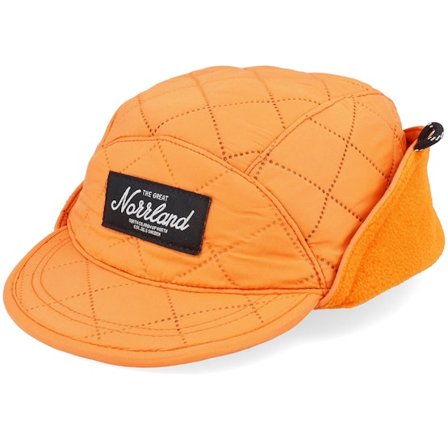 SQRTN - Orange earflap Casquette - Kiruna Quilted Cap Orange Earflap @ Hatstore