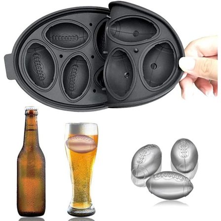 Isformbricka, fotbollsformad isform i silikon, återanvändbar, flexibel ismaskin som gör sex ispuckformar