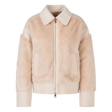 Marc Cain Faux Fur ; Shearling Jas , Beige , Dames , Maat: M