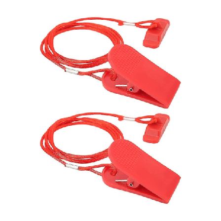 2 stk. Universal sikkerhetsnøkkel for tredemølle, løpemaskin nøkkel, magnetisk tredemøllenøkkel, rektangel rød