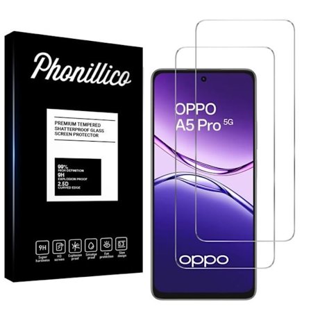 Hærdet Glas - Phonillico - Oppo A5 Pro 5G - Pakke med 2 - Skærmbeskyttelse - Ridsefast
