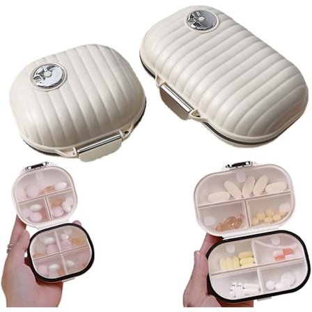 2 stk. bærbare daglige pilleesker, liten reise pilleeske søt lommebokorganisator bærbar daglig pilleeske mini lommer for apotek (liten)