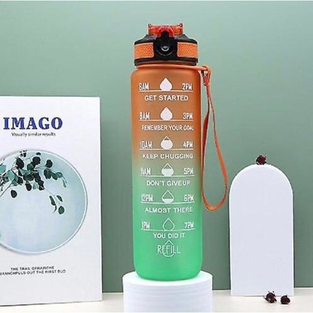 Motiverende Vandflaske med Tidsmarkering 1000ml