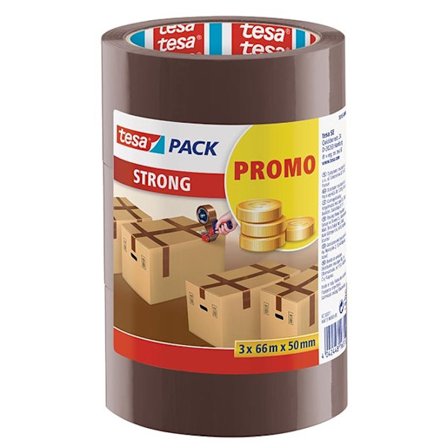 Tesa Bruna Förpackningstejp 66m x 50mm/ 3-pack
