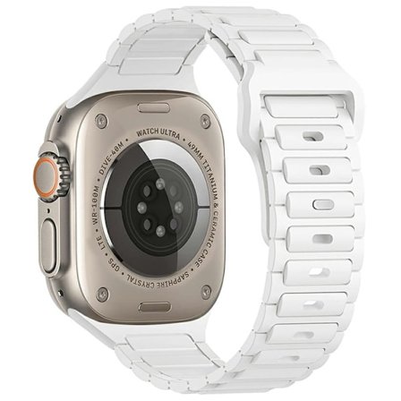 KALEBOL Watch Strap Apple Watch Series 10 46mm Three Bead Silicone Band - White