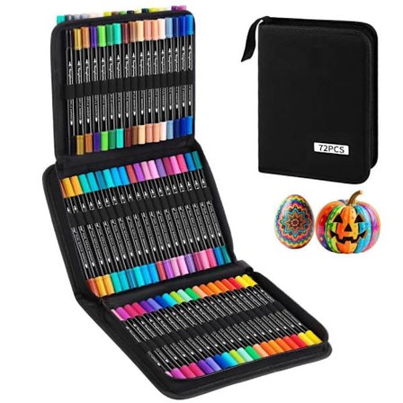 Dobbeltsidede akvarelpenn - Vaskbare, perfekte til kreativ maling og kunstnerisk skabelse 72-pak