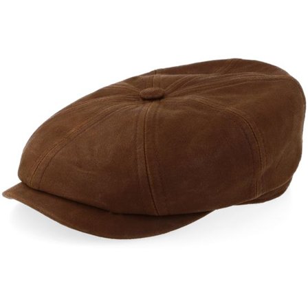 Stetson - Brun flatcap Keps - Hatteras Goatvelour Caramel Coffee Flat Cap @ Hatstore
