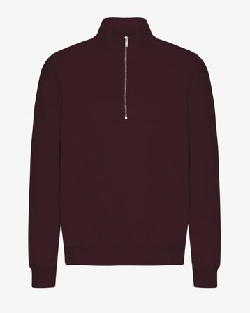 Organic Quarter Zip - Oxblood Red - Male - M