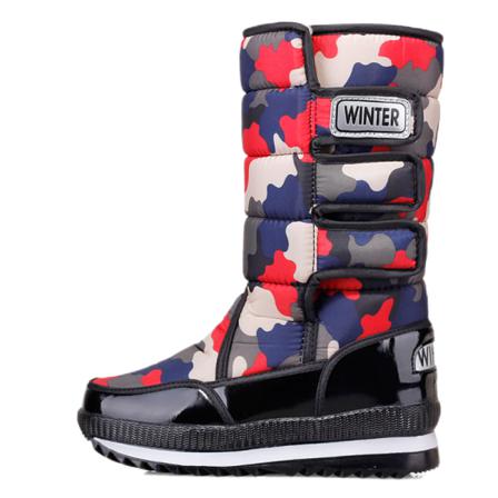 Unisex Casual Round Toe Mid Calf Boot Platform Vintervarma Skor
