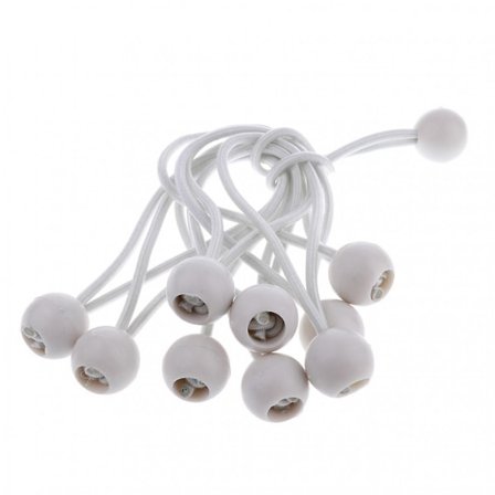 10 Stykker 16 Cm Strikk Med Kule For Kraftig Bruk, Presenningsstropper Svart