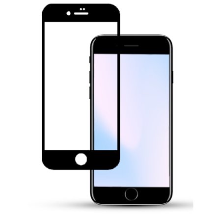 1-Pack IPHONE 8 PLUS BLACK Skärmskydd - Härdat Glas 9H - Super kvalitet 3D