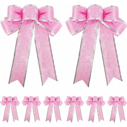 10 stycken glitterjulklappsbågar för julgran, hängande julgranspynt för semesterdekorationer (Pi