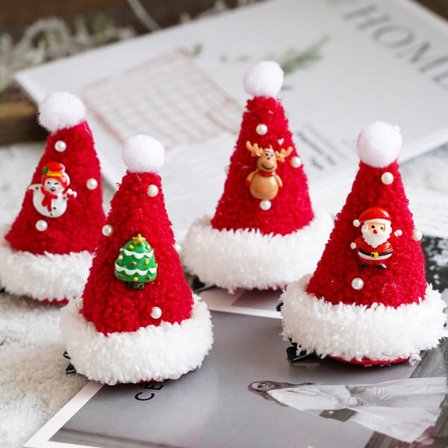 Åtta juldekorationer, festrekvisita, julhattar, ha