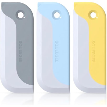 3 Pak Små Gummirakler, Gummirakel til Brusebadsglas, Bilruder Gummirakel, Glas Gummirakel. Grå, Gul, Blå til Hjem Køkken