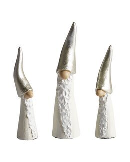 Juledekorasjon Nissen den lange 3-pk Hvit