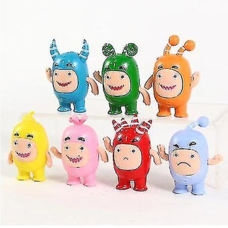 Oddbods Fuse Bubbles Slick Bubbles PVC Figurer Legetøj Søde Anime Dukker 7stk/sæt