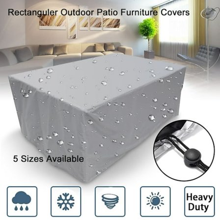 Trekk til utemøbler Housse de mobilier de jardin extérieur, 210D Vanntett Uteserveringsbord og Stolsett Utendørs