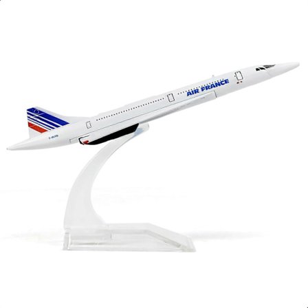Concorde Metall DieCast Flygplansmodell 1:400 Legering Concorde Modell Miniplan med Ställ för Visning eller Gåvor Air France 01. Air France Skala 1/