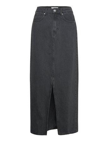 Slit Denim Skirt Black Mango