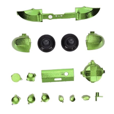 Komplett Knappset för Spelkontroll Elektroplätering Ersättningshandtag Tillbehör för Xbox Series X Grön