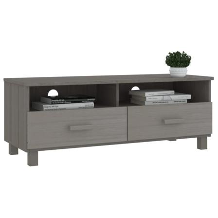 Vidaxl Tv-bänk Ljusgrå 106x40x40 Cm Massiv Furu Grå