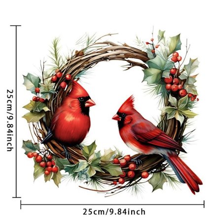 2-pack Jul Fönsterdekal Krans Jultomte Väggdekal God Jul Klistermärke Sovrum